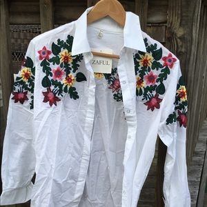 Floral embroidered blouse